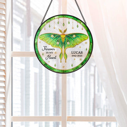 Butterfly Stained Glass Suncatcher - Personalized Memorial Gift for Loss of Mom or Dad
