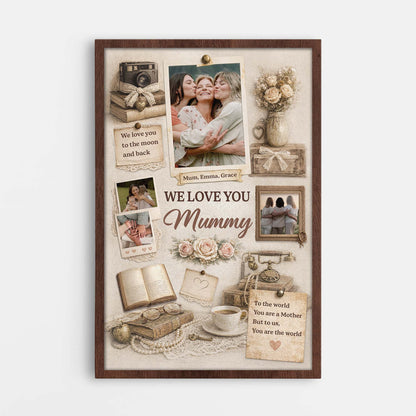 Personalised Vintage Photo Canvas / Poster - Custom Gift For Mum/Granny