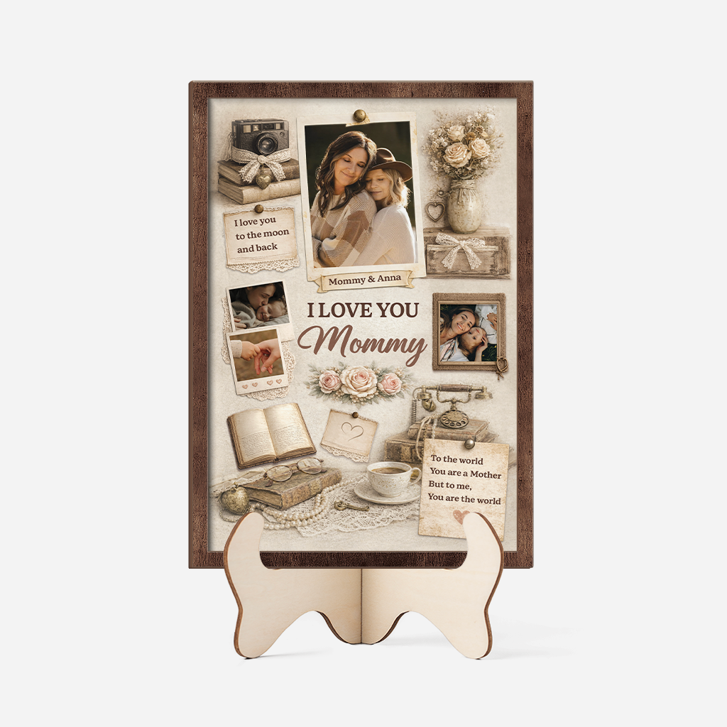 Personalised Vintage Photo Wooden Plaques - Custom Mothers Day Gifts For Mom/Grandma