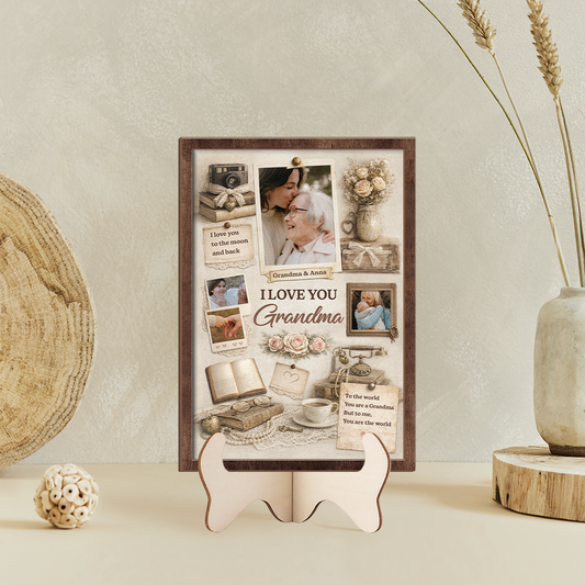 Personalised Vintage Photo Wooden Plaques - Custom Mothers Day Gifts For Mom/Grandma