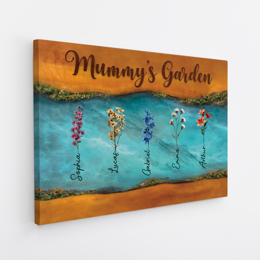 Personalised Granny's Garden Canvas / Poster - Custom Gift For Granny/Mum