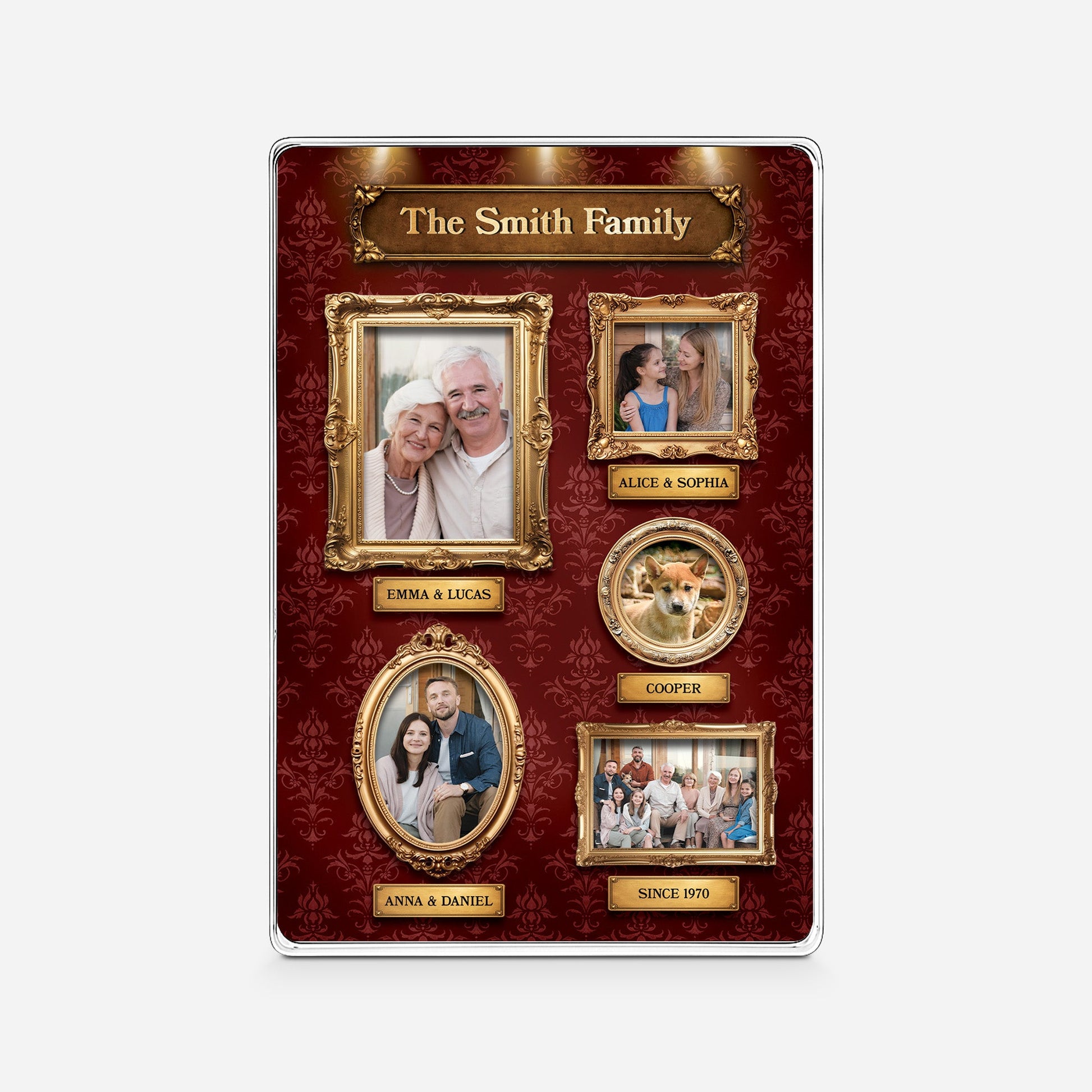 Personalized Photo Rectangle Acrylic Plaque - Custom Gift for Family