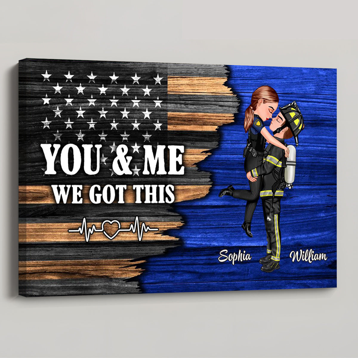 Custom 'You & Me, We Got This' Canvas Art for Hero Couples - Personalized Gift