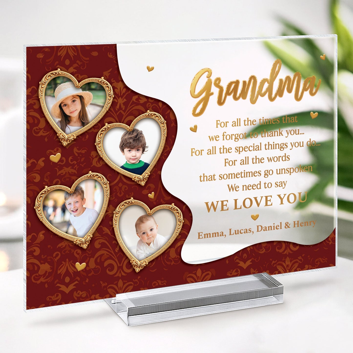 Personalized Custom Photo Acrylic Plaque - Mother’s Day Gift for Mom & Grandma