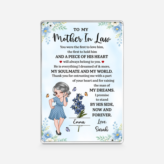 Personalized Rectangle Acrylic Plaque - Gifts for Mother in Law