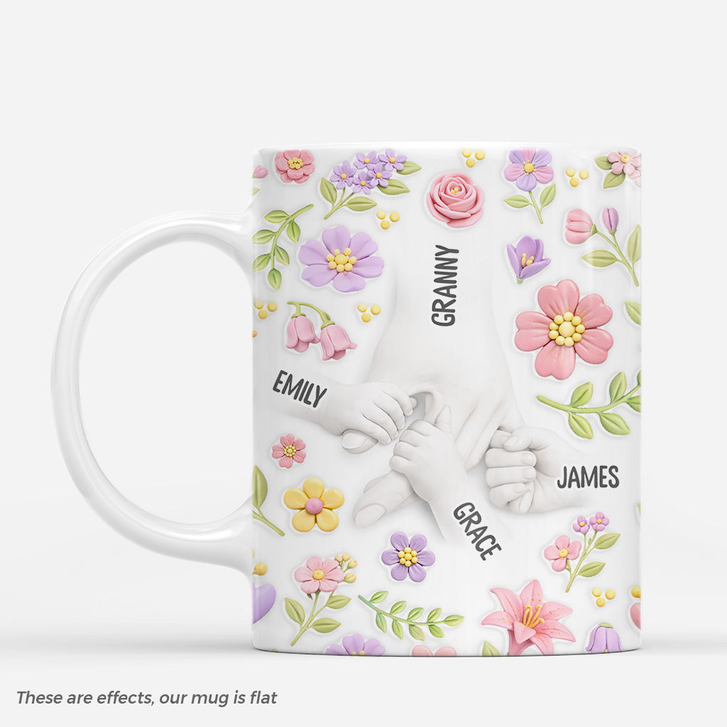 Personalised Flower Mug - Mother’s Day Gift for Mum or Granny