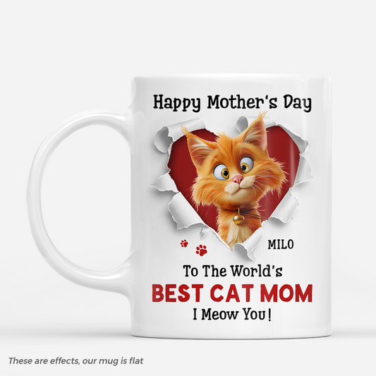 Personalized Cat Mom Mug: Happy Mother’s Day to the World’s Best Cat Mom