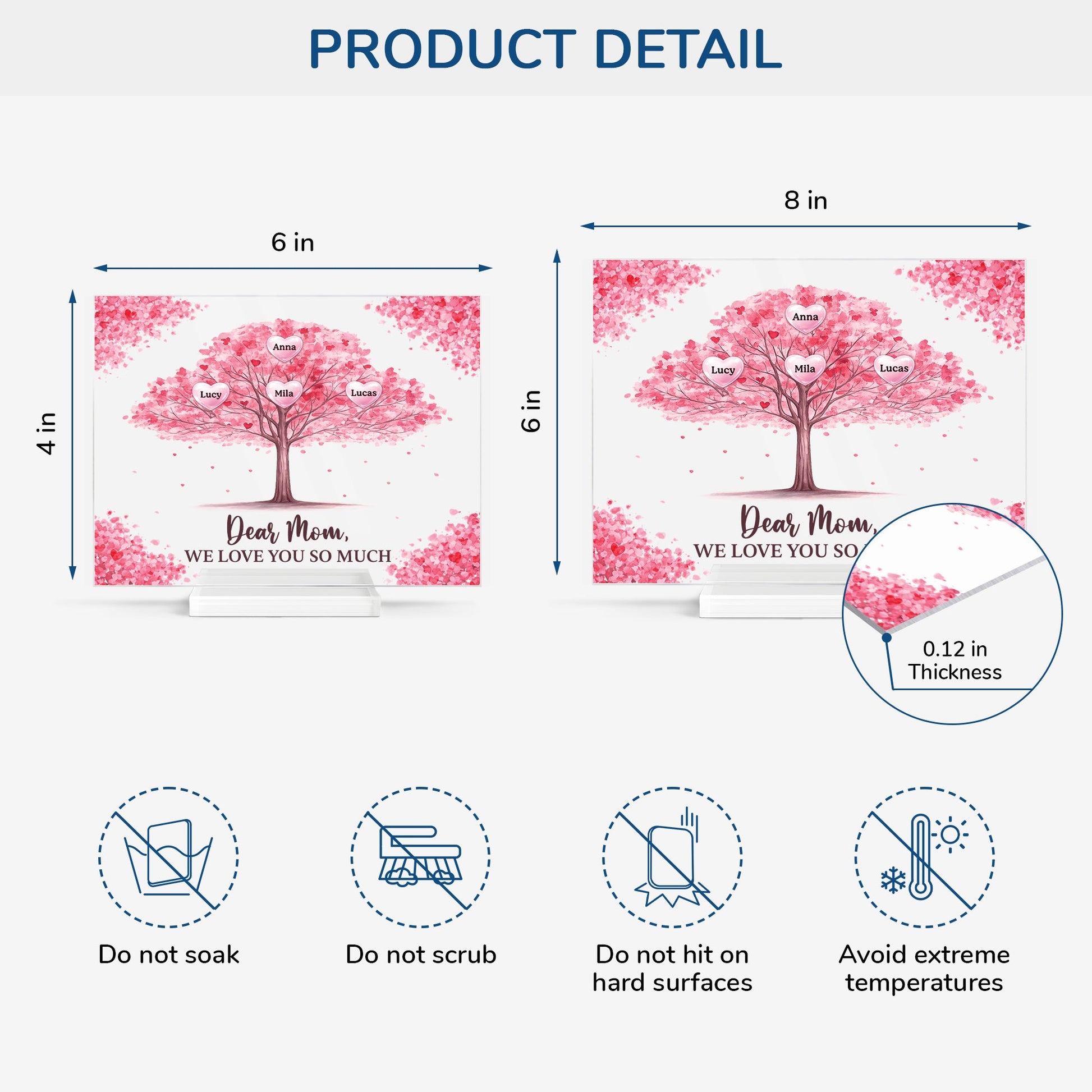 Family Tree - Personalized Plaque - Custom Gifts for Mom/Dad