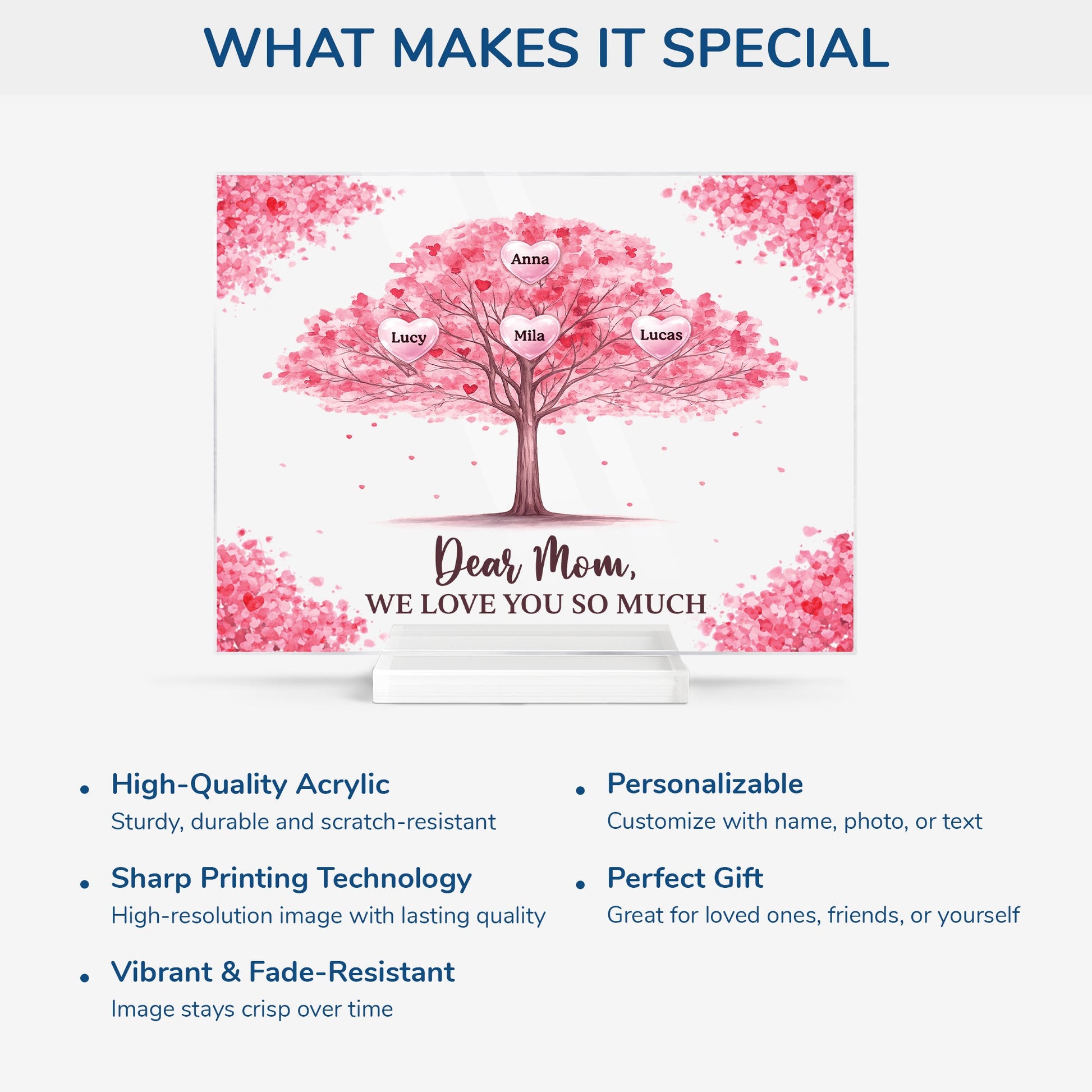 Family Tree - Personalized Plaque - Custom Gifts for Mom/Dad