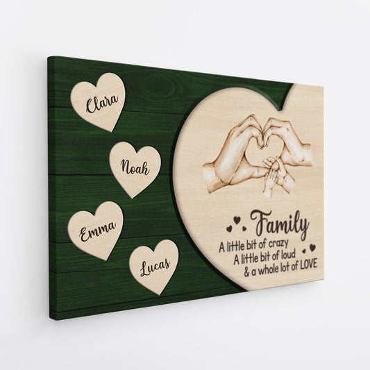 Personalised Family a Little Bit of Crazy Canvas / Poster - Custom Gift For Mum/Dad