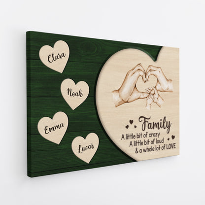 Personalised Family a Little Bit of Crazy Canvas / Poster - Custom Gift For Mum/Dad