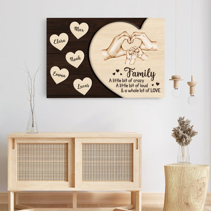 Personalised Family a Little Bit of Crazy Canvas / Poster - Custom Gift For Mum/Dad