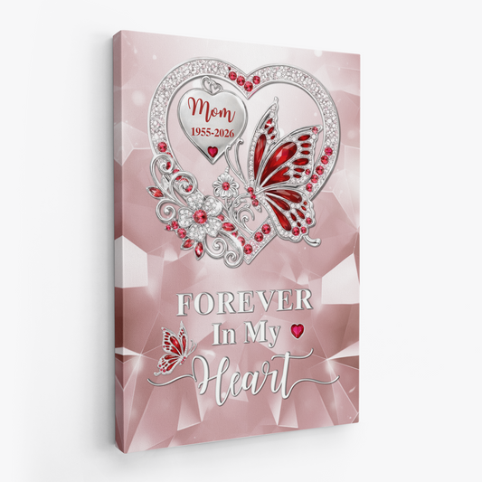 Personalized Butterfly Memorial Canvas / Poster - Custom Gifts For Loss of Mom/Dad