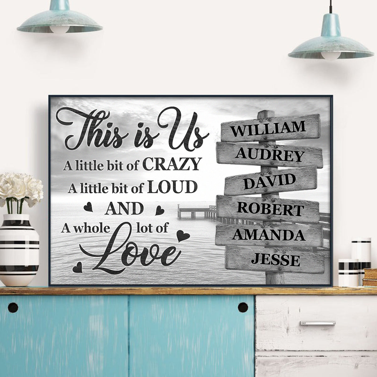 Personalized Customized This Is Us With A Little Bit Crazy Canvas / Poster - Custom Gift for Family, Siblings & Best Friends