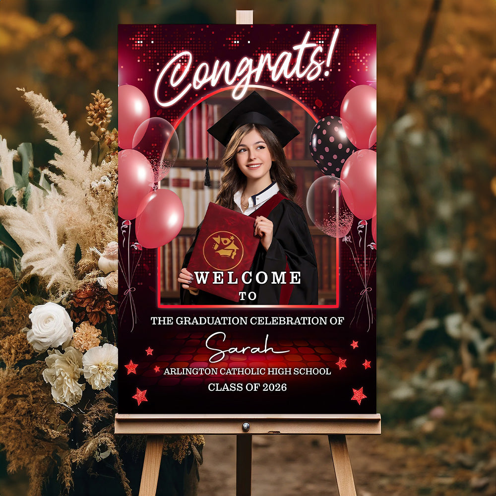 Personalized Graduation Welcome Canvas / Poster - Custom Photo Graduation Gifts