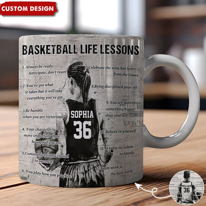 Personalized Basketball Life Lessons Mug - Gift For Basketball Lovers