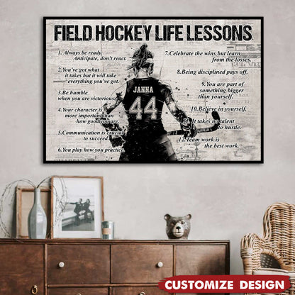 Personalized Field Hockey Life Lessons Poster / Canvas - Gift For Field Hockey Lovers