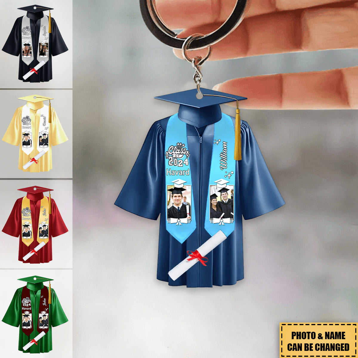 Custom Photo Graduation Keychain - Personalized Acrylic Keepsake