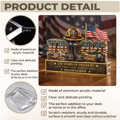 250 Years Of Freedom 1776–2026 - Personalized Acrylic Block Plaque