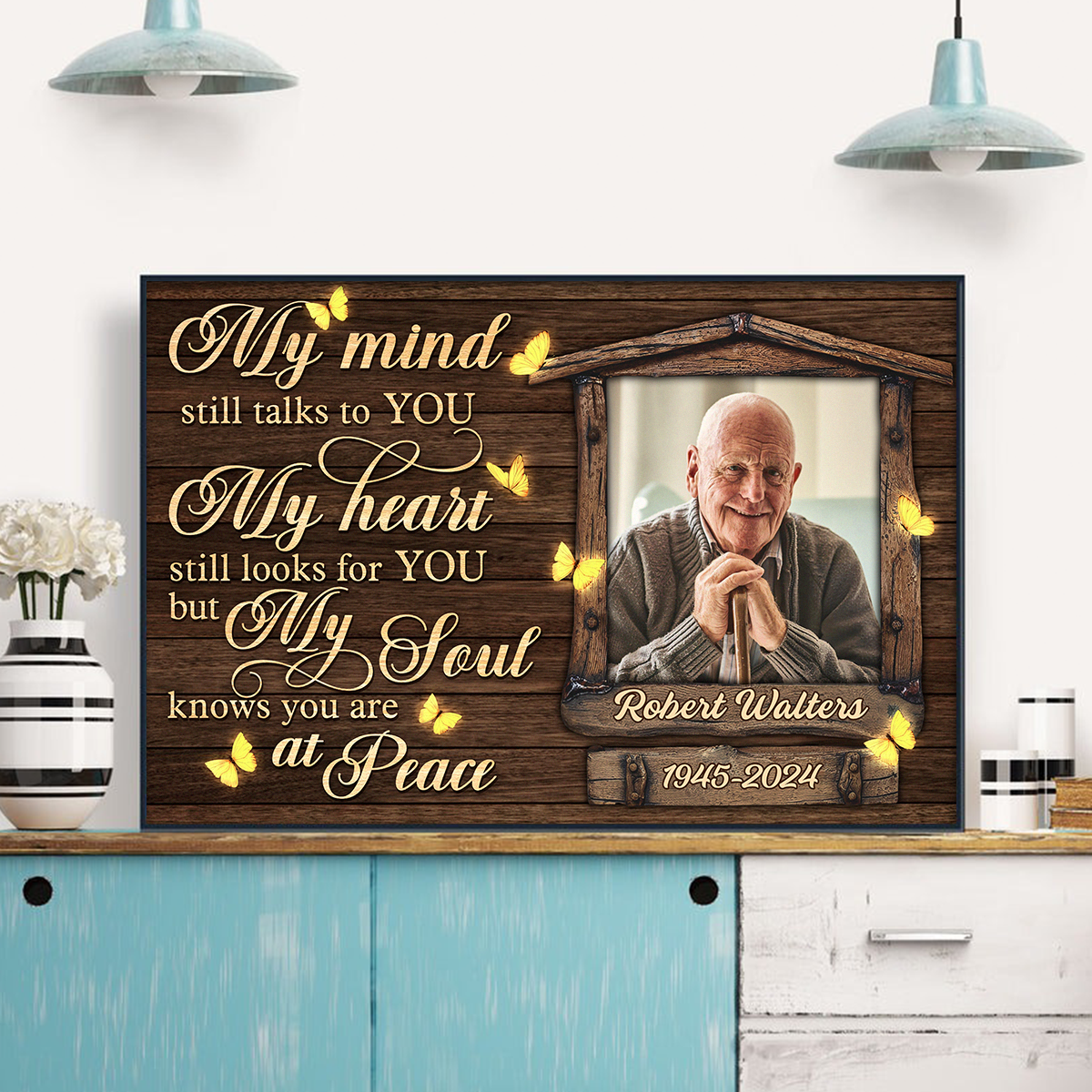 My Mind Still Talks To You - Personalized Customized Photo Memorial Canvas / Poster