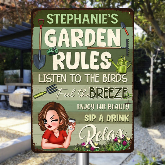Garden Rules - Personalized Customized Metal Sign