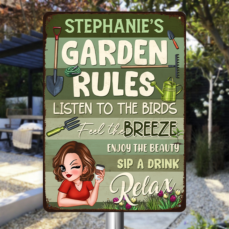 Garden Rules - Personalized Customized Metal Sign