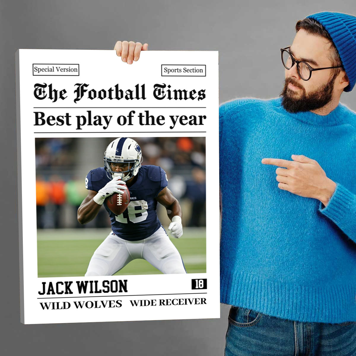 Rookie Today Champion Tomorrow - Personalized Custom Photo American Football Poster / Canvas