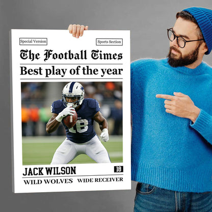 Rookie Today Champion Tomorrow - Personalized Custom Photo American Football Poster / Canvas