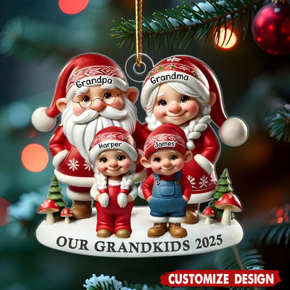 Custom Family Ornament - Celebrate Grandma, Grandpa, Mom, Dad & Lovely Kids