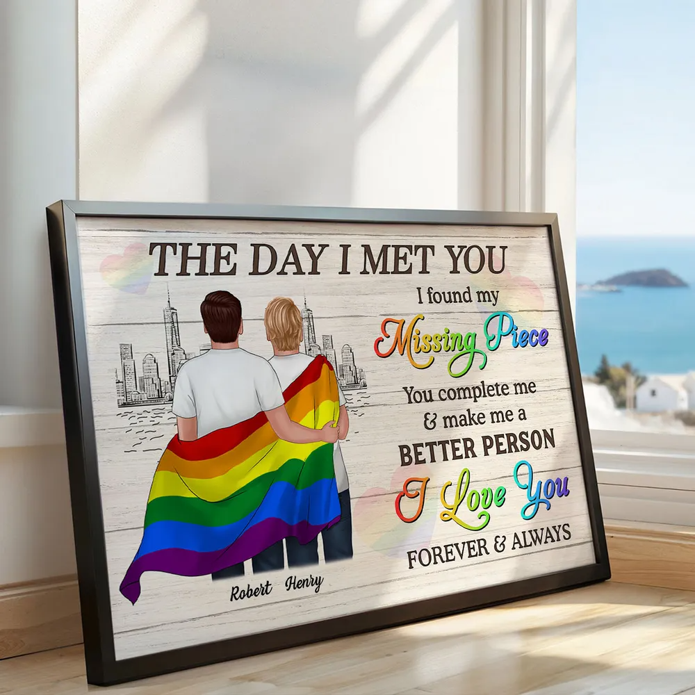 The Day I Met You - Personalized LGBT Couple Poster / Canvas