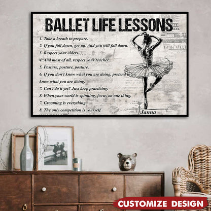 Personalized Ballet Life Lessons Poster / Canvas - Custom Gift For Ballet Lovers