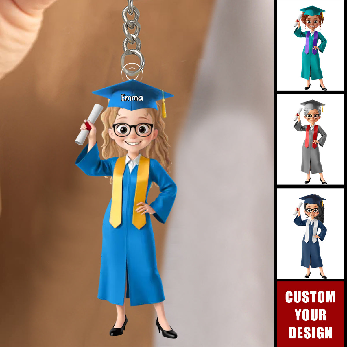 A Journey Completed, A New One Begins - Personalized Graduation Acrylic Keychain