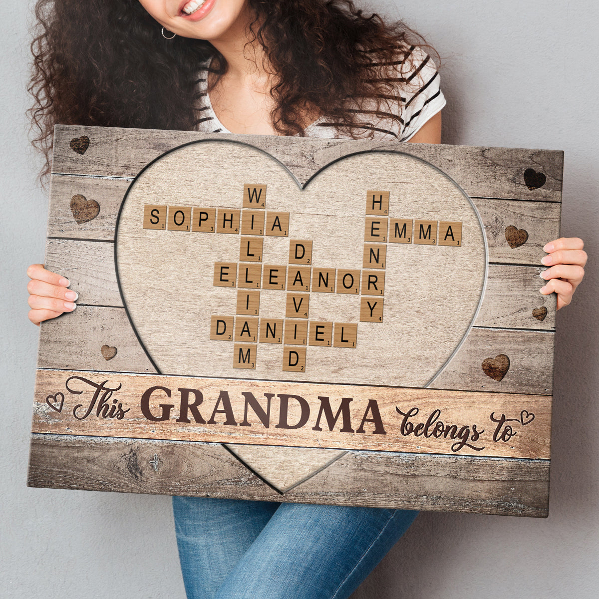 Personalized Customized This Family Belong To Canvas / Poster - Custom Crossword Wall Art Gift For Family Members