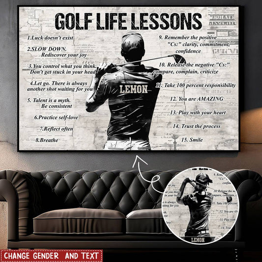 Personalized Golf Life Lessons Poster / Canvas - Custom Gift For Golf Lovers