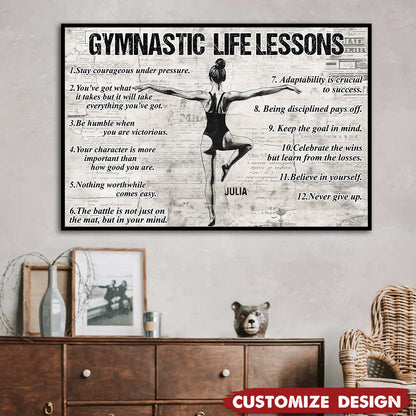 Personalized Gymnastics Life Lessons Girl Poster / Canvas - Gift for Gymnastics Lovers