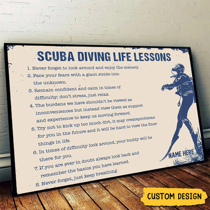 Personalized Scuba Diving Life Lessons Poster / Canvas - Gift For Diving Lovers