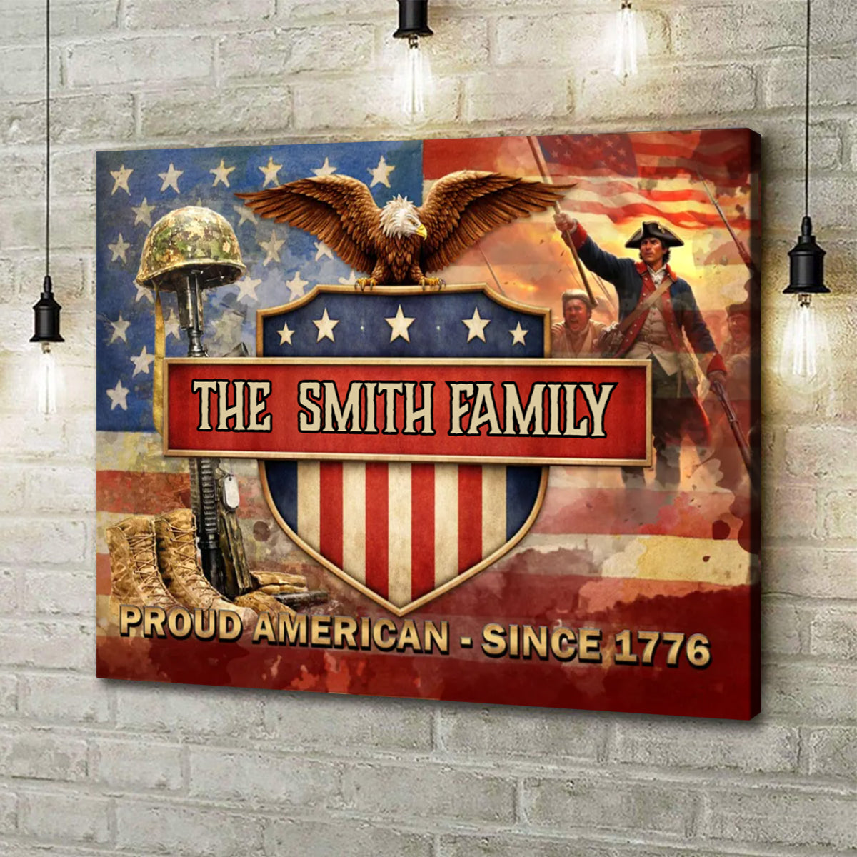 Personalized Family Name Canvas / Poster - Proud American Wall Art
