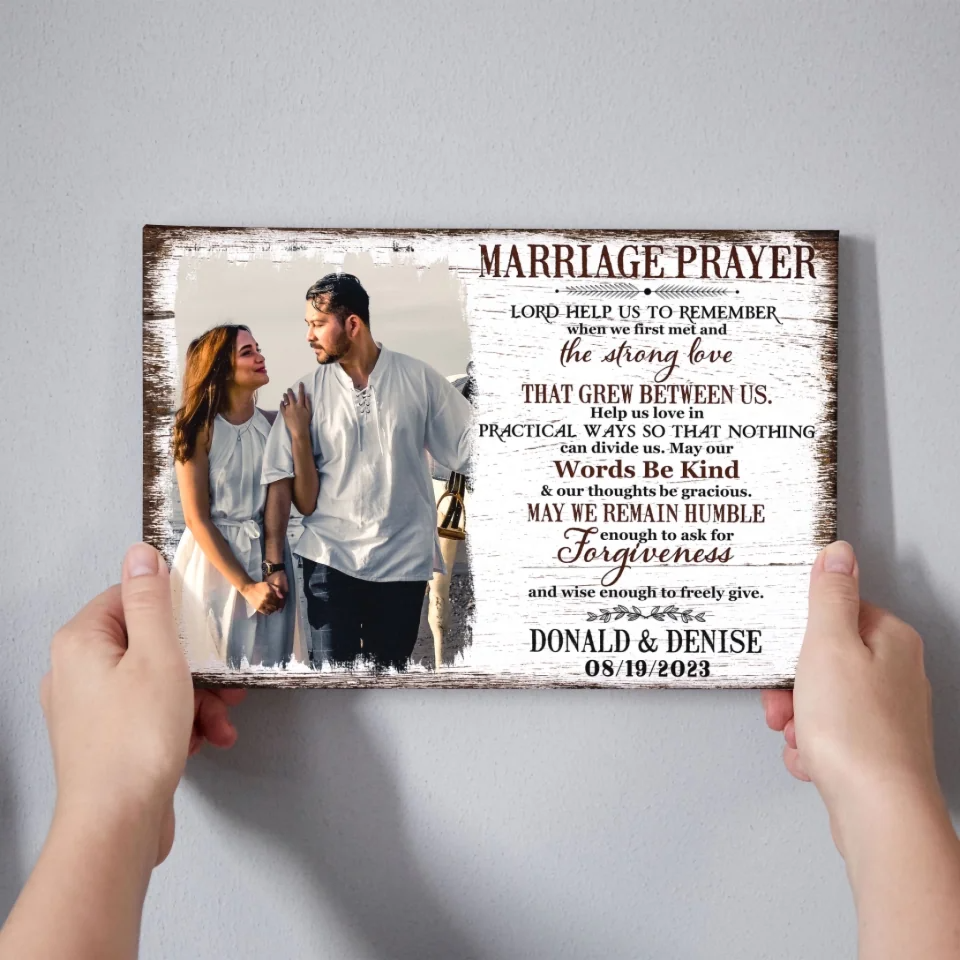 Personalized Marriage Prayer Canvas / Poster - Custom Photo Wedding Shower Gift
