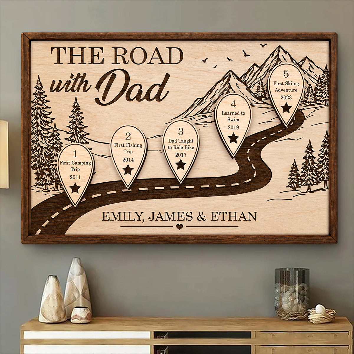 Personalized Dad Milestone Canvas for Dad with personalized design details for meaningful gifting image 8