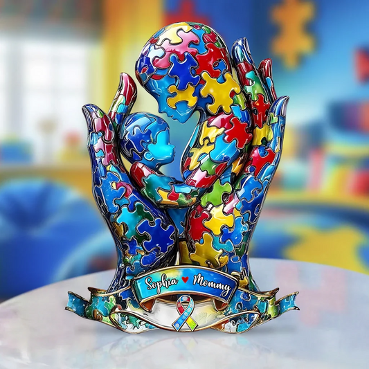 “Mom and Son Awareness” Personalized Acrylic Plaque - Unique Gift for Autism Mom