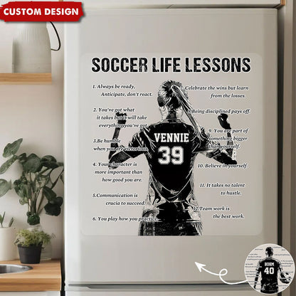 Personalized Soccer Life Lessons Sticker - Gift For Soccer Lovers