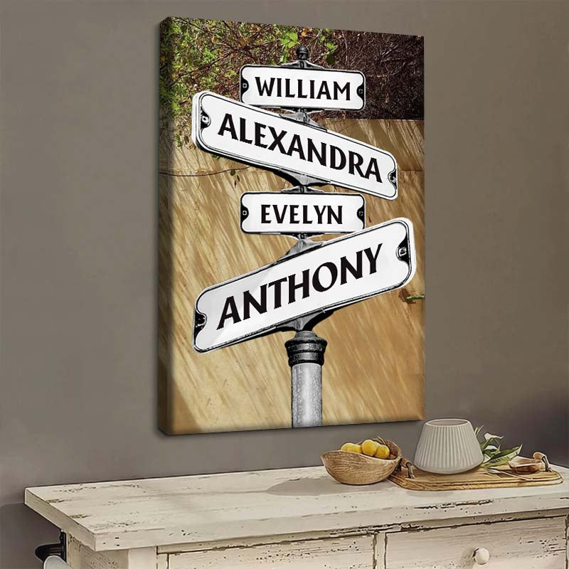 Personalized Customized Street Sign Canvas / Poster - Custom Wall Art Gift For Family