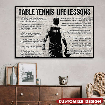 Personalized Table Tennis Life Lessons Poster / Canvas - Gift For Table Tennis Lovers