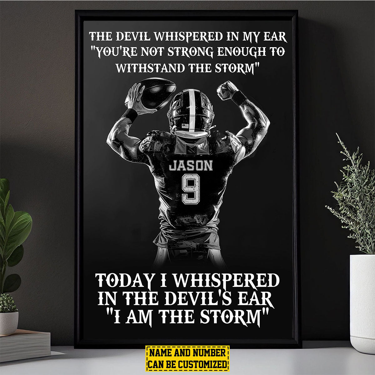 Personalized I Am The Storm Football Poster / Canvas - Custom Gift For Football Lovers