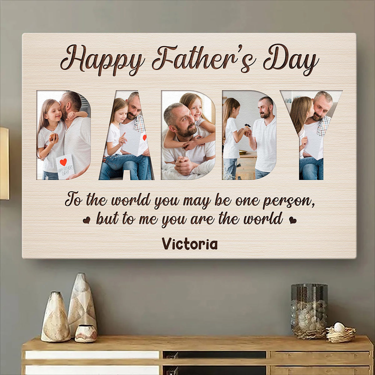 Personalized Happy Father’s Day Canvas / Poster - Custom Photo Gift for Dad