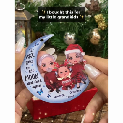 Personalized Love You to the Moon Acrylic Ornament - Custom Christmas Gift For Grandparents