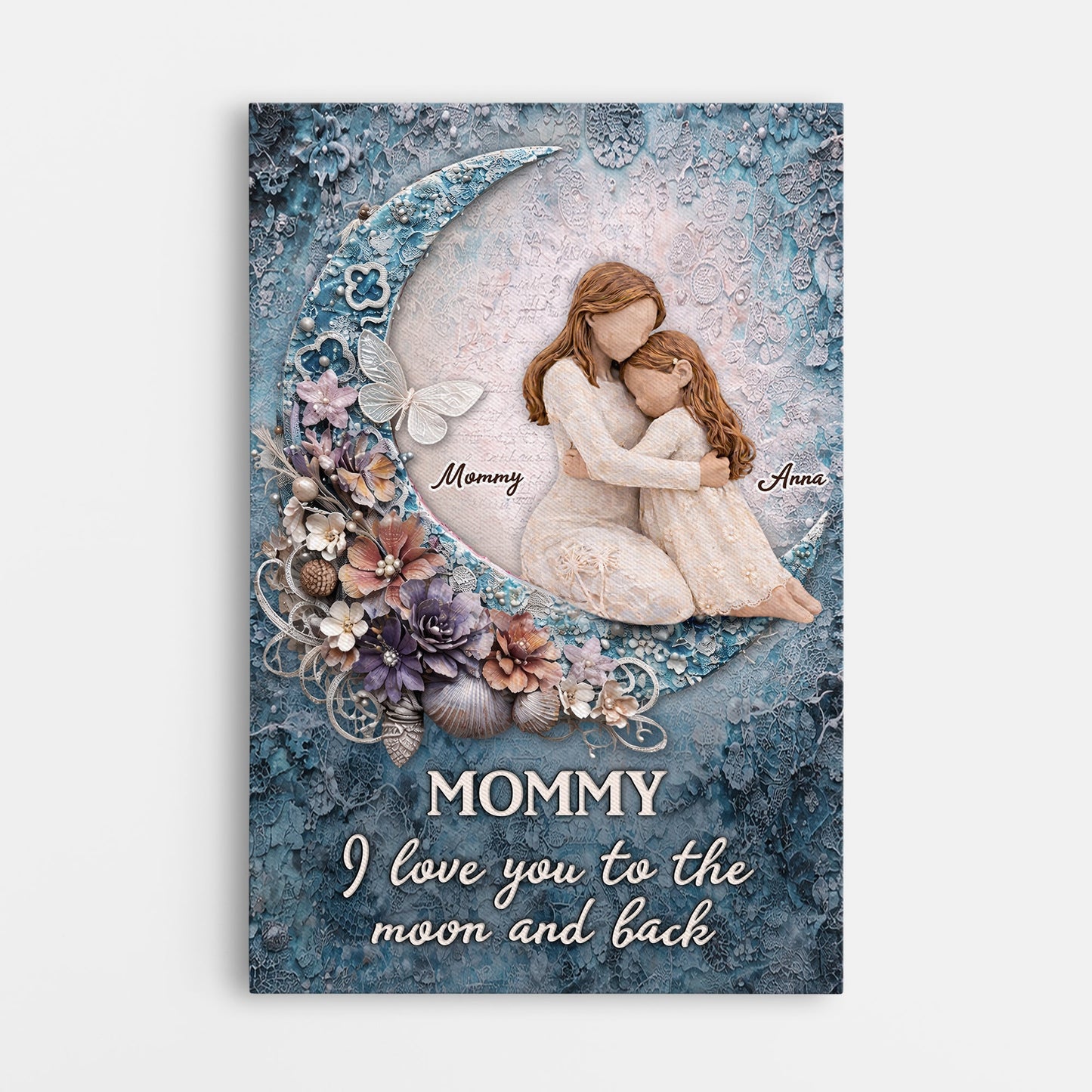 “I Love You To The Moon And Back” Personalized Canvas / Poster - Gift for Mom & Dad