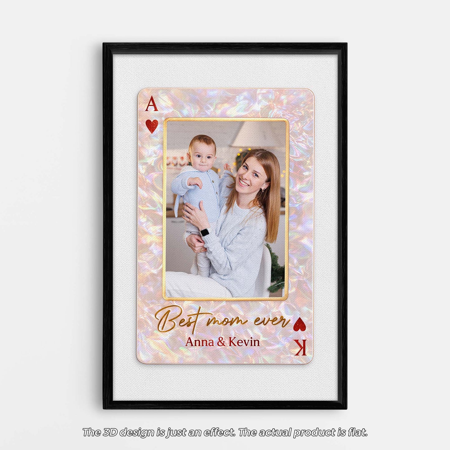 Personalized Custom Playing Card Photo Canvas / Poster - Gifts For Mom/Dad
