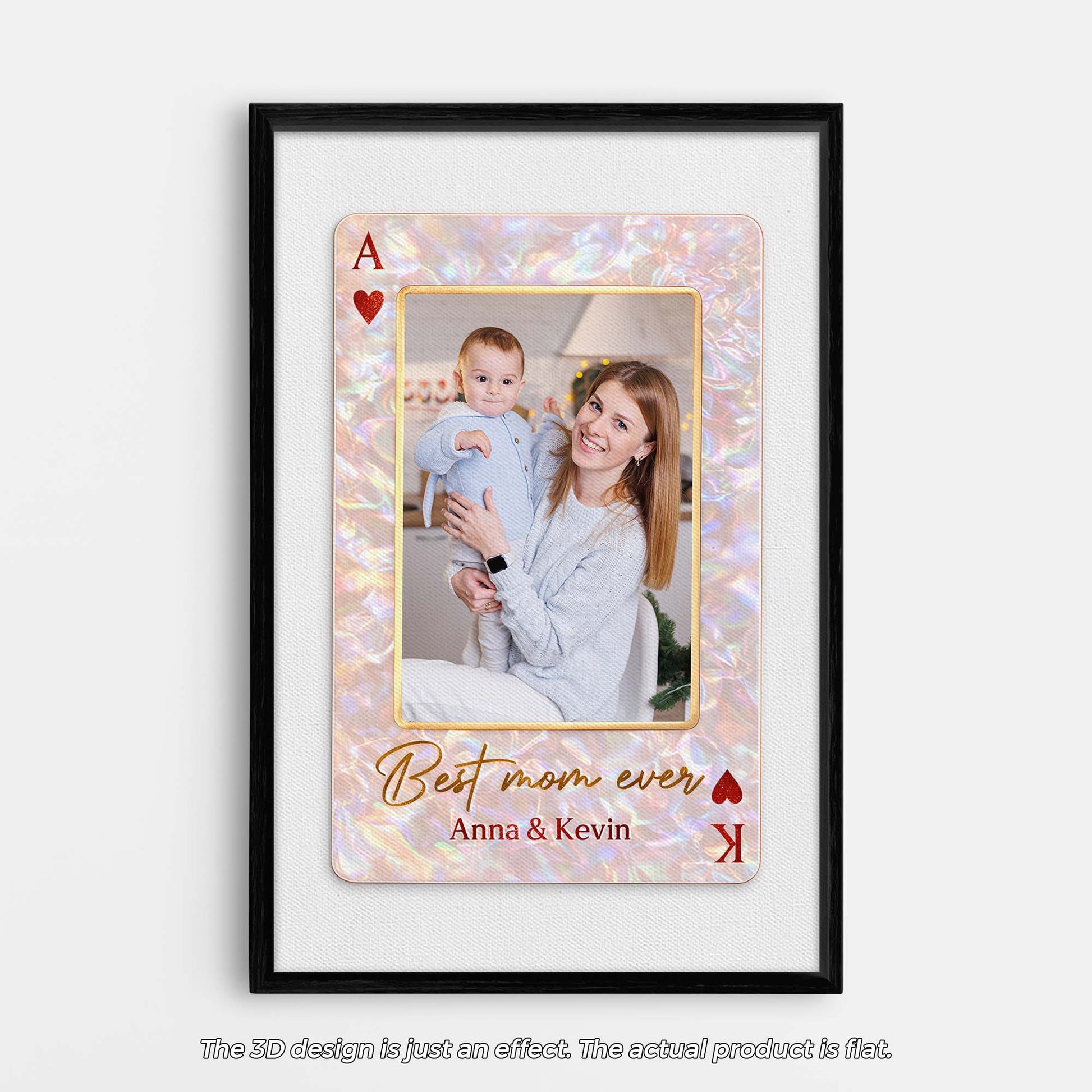 Personalized Custom Playing Card Photo Canvas / Poster - Gifts For Mom/Dad