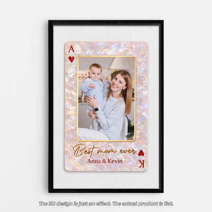 Personalized Custom Playing Card Photo Canvas / Poster - Gifts For Mom/Dad